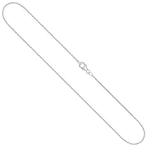EDELIND Goldkette, Ankerkette diamantiert Weißgold 750/18 K, Länge 45 cm, Breite 1.3 mm, Gewicht ca. 3.4 g., NEU