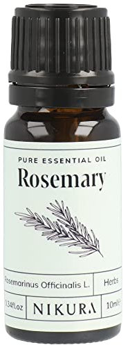 Nikura Rosemary Essential Oil - 10ml | Rosemary Oil for Hair Growth, Beard, Candles | Use in Aromatherapy Diffuser | Vegan, 100% Pure
