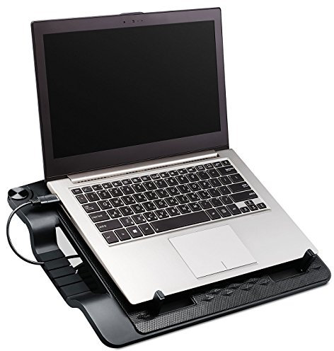Cooler Master NotePal ErgoStand Lite Refroidisseur Laptop - 5 Hauteurs Réglables, 1 x Ventilateur Mobile 160mm avec Contrôleur de Vitesse, Plaque Mesh Métallique, 2 x Ports USB, Laptop jusqu'à 15,6