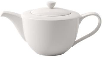 Villeroy & Boch - For Me Teekanne 1,2 Liter Weiß, Spülmaschinenfest, Mikrowellensicher, Kaffeekanne, Kanne mit Deckel, Porzellankanne, Premium Porzellan