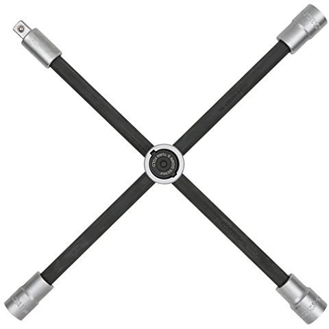 KS Tools 518.1154 Rad-Kreuzschlüssel mit Gleitgelenk für PKW, 1/2x17x19x21mm