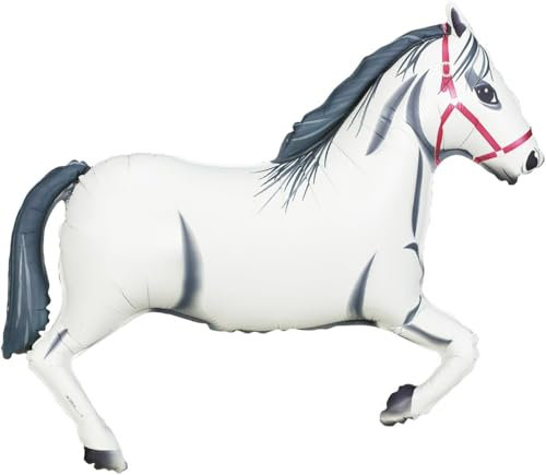 GRABO Betallic F15774 - ballon en aluminium 36 pouce - cheval, blanc