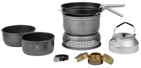 Trangia Sturmkocher groß mit Spiritusbrenner UL Alu HA komplett Non-Stick mit WK 25-6HA (150256) mit Wasserkessel (0,9 L)