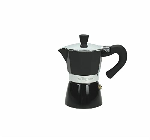 Tognana Coffee Star Black, Caffettiera Moka, 2 Tazze, Alluminio, Nero