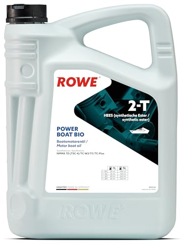 ROWE HIGHTEC Power Boat 2-T Bio - 5 Liter, Hochleistungs-2-Takt-Motorenöl | Hochleistungs-2-Takt-Motoröl für Außenbordmotoren, Art. Nr. 20034