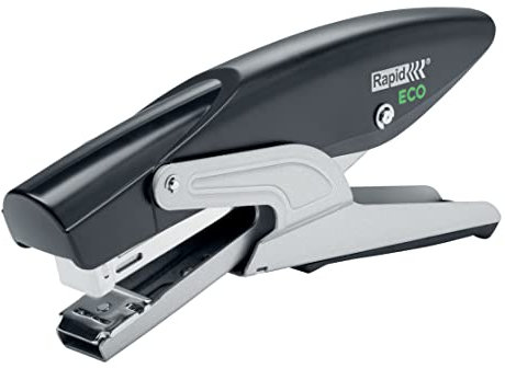 Rapid ECO Grapadora de Tenaza Profesional Fabricada con Plástico Reciclado, Oficina, Casa y Escuela, Apertura Ajustable, Gama de Productos Sostenibles, Negro, 24812500