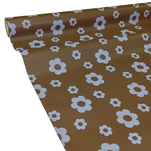 JUNOPAX 50m x 1,00m Papiertischdecke Blüte braun