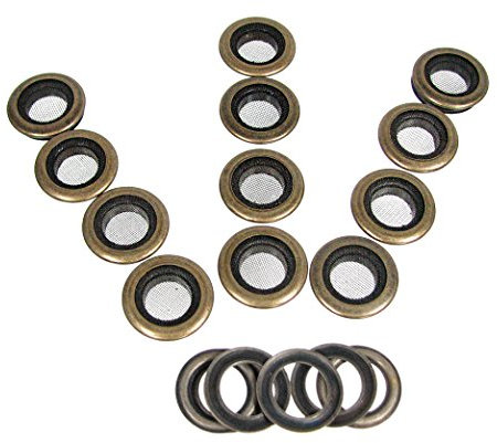 12pc. Antique Brass 1 (Outside Diameter) Screened Grommets With Washers