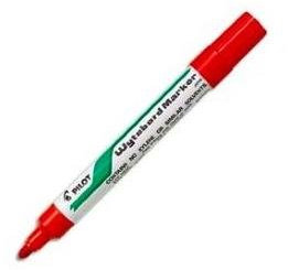 Pilot Marker 6er Set Whiteboard Körper Alu Rundspitze 1,8 mm rot