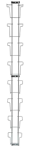 GERSO Postkarten-Wandleiste Hochformat 105 x 150 mm mit 8 Fächern A6 Glanzverzinkt Silber