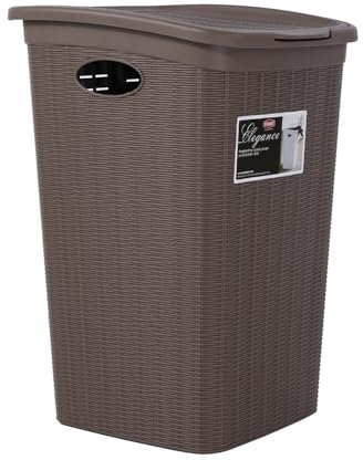 Stefanplast 30051 Wäschekorb mit praktischem Klappdeckel und Fassungsvermögen, 50 L