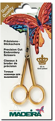 Madeira Stickschere gebogen vergoldet