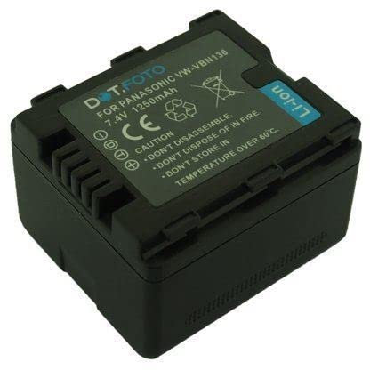 Dot.Foto VW-VBN130, VW-VBN130E-K Premium 7.4v / 1250mAh Akku für Panasonic HC-X800 HC-X900 HC-X900M HC-X910 HC-X920 HC-X920M HC-X929 HDC-HS900 HDC-SD800 HDC-SD900 HDC-TM900