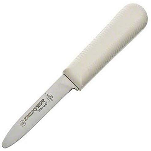 Dexter-Russell S127PCP Sani-Safe 10443 Clam Knife, 3 Narrow High Carbon Stainless Blade, Textured White Polypropylene Slip Resistant Handle, NSF Certified, Shellfish and Seafood Shucking Tool
