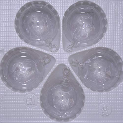Lauschaer Glas Christbaumkugeln klarglas mit Oese 5 Stück d 6cm Christbaumschmuck Weihnachtsbaumschmuck mundgeblasen