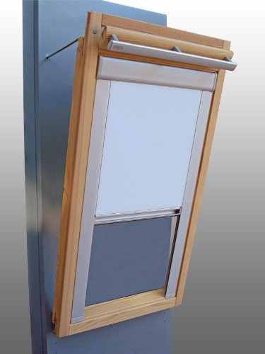 Verdunkelungsrollo Rollo mit Seitenschienen für Velux DKL-EP GGL,GPL,GHL,GTL S08 hellblau