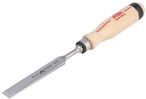 STUBAI Spezial Stemmeisen | schwedische Form | Klingenbreite 16 mm | Weißbuchen-Holzheft, polierte Fase | DIN 3139 | präzises Stechbeitel/Beitel für Holz | Profi-Qualität für Schreiner & Tischler