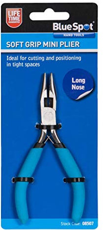 Blue Spot 08507 Mini Long Nose Plier with Dipped Handle - Blue