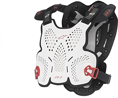 Alpinestars 1494568 Pettorina A-1 Roost Guard, Bianco/Nero/Rosso, M/L
