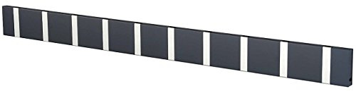 LoCa Garderobe Knax 10 anthrazit (Haken klappbar Alu) Garderoben-Leiste Kleiderhaken Flur modern Garderobenpaneel