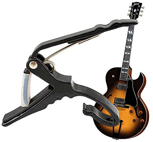 OcioDual Cejilla Metálica Brazo de 47mm para Guitarra Acústica Eléctrica Bajo Ukelele Banjo Mandolina Pinza Trigger Capo