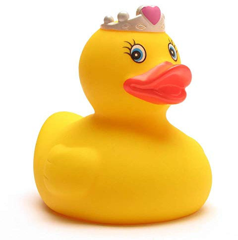 Duckshop I Badeente Prinzessin I Princess Quietscheente I L: 7,5 cm I inkl. Quietscheentchen-Schlüsselanhänger im Set I Spielzeug für Babies und Kinder I Geschenk Mädchen
