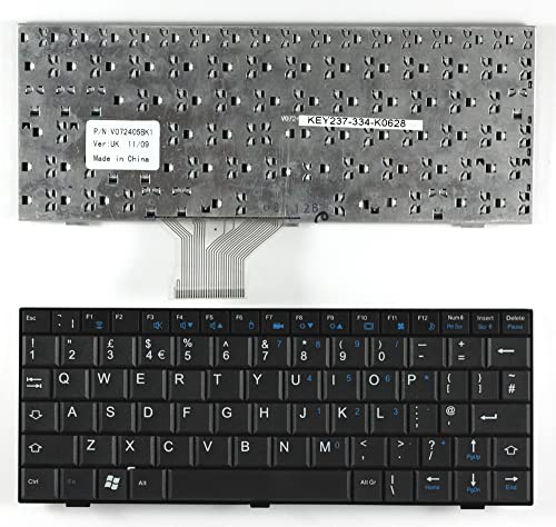Keyboards4Laptops Royaume-Uni Noir Clavier pour Ordinateur Portable (PC) de Remplacement Compatible avec Fujitsu Siemens Netbook M1010