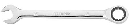 TOPEX Ratschenring-Maulschlüssel Gabelschlüssel Ratschen Schlüssel Ratschenschlüssel Maulschlüssel Ringschlüssel Kombischlüssel - Chrom-Vanadium-Stahl - 8-24 mm – 15 mm