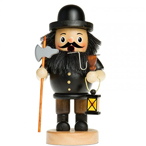 SIKORA Räuchermännchen aus Holz Verschiedene Motive Räucherfigur Deko Weihnachtsfigur - RM-B, Farbe/Modell:B03 schwarz - Nachtwächter, Höhe in cm:Höhe ca. 16 cm