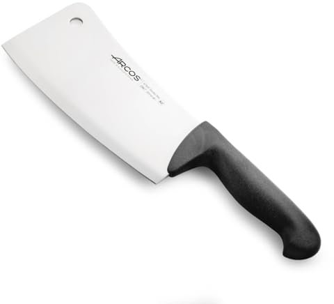 Arcos Serie 2900, Mannaietta Mannaia da Cucina Coltello Scannare Coltello Macellaio, Lama Acciaio Inossidabile NITRUM 200 mm, Manico Polipropilene, Colore Nero