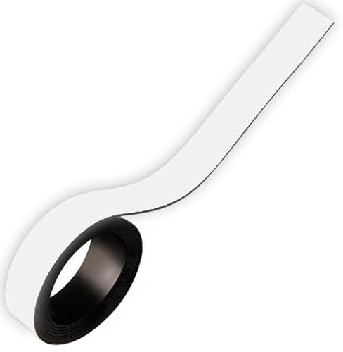 Magnetband Kennzeichnungsband farbig, Breite 50mm - 5m Rolle - Magnetstreifen - Zum Beschriften und Markieren, von Lager, Werkstatt, für Whiteboards, Flipcharts, Präsentationen, Farbe:weiss