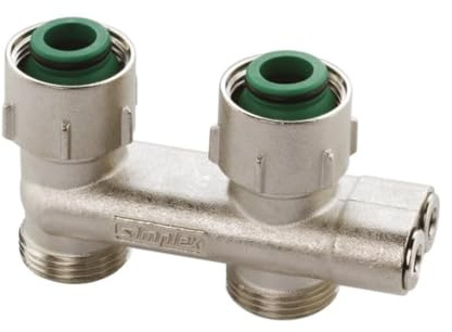 Simplex Umlenkstück D2/50 G3/4M x G3/4F Durchgang mit Absperrung - F10078