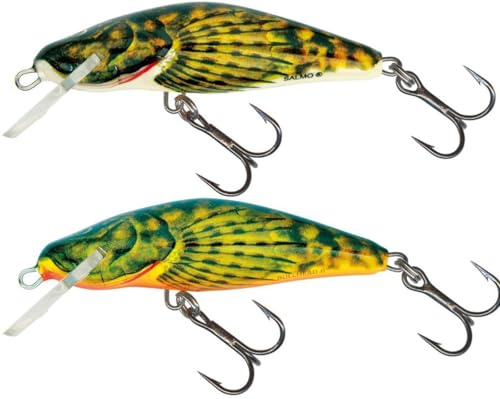 Salmo Wobbler 4,5cm 5g Set - 2 Bullhead sinkend, Forellenwobbler, Barschwobbler, Kunstköder, Schwimmwobbler, Angelköder Forellen, Barsch