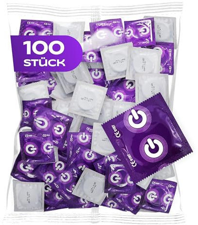 ON) Preservativi XX-Large - Larghezza 57 mm - Confezione da 100 pezzi - Preservativi premium extra larghi con lubrificante al silicone - Spessore parete sottile 0,07 mm - Per uomini