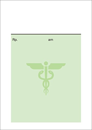 250 Privatrezepte Rezeptzettel lose für Ärzte und Heilpraktiker Format DIN A6, Caduceus Hermesstab, grün pr103-3