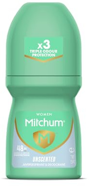 Mitchum - Deodorante da donna con controllo avanzato, senza profumo, anti-traspirante e deodorante, 50 ml