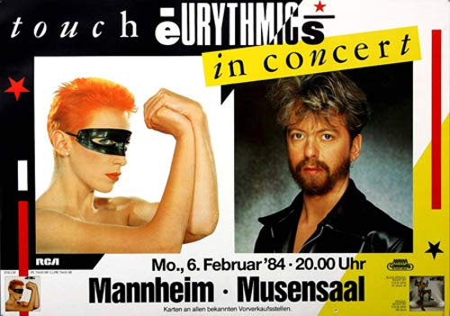 Eurythmics - Sweet Dreams, Mannheim 1984 » Konzertplakat/Premium Poster | Live Konzert Veranstaltung | DIN A1 «