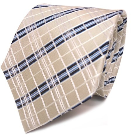 TigerTie Designer Seidenkrawatte in kariert gemustert - Krawattenbreite 8 cm