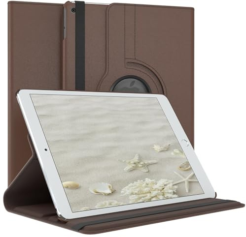 EAZY CASE - Tablet Hülle für iPad Air 2. Generation (2014) Schutzhülle 9.7 Zoll Smart Cover Tablet Case Rotationcase zum Aufstellen Klapphülle 360° drehbar mit Standfunktion Tasche Kunstleder Braun