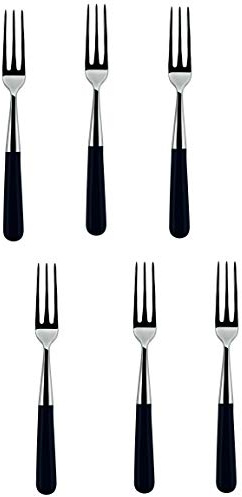 Alessi – lcd02/2R4 – 40, Tafelgabel 4 Zinken aus Edelstahl 18/10 poliert. Griff aus POM, schwarz.