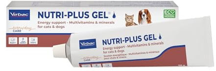 Virbac Nutri-Plus Gel | 120 g | Diät-Ergänzungsfuttermittel für Hunde & Katzen | Konzentrierter Energieträger