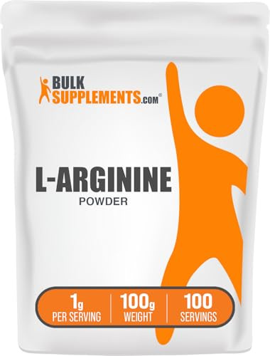 BulkSupplements.com L-Arginine Powder - L-Arginine Base, Arginine 1000mg, Arginine Supplement - Nitric Oxide Powder, Nitrous Oxide Supplement - Gluten Free, 1000mg per Serving, 100g (3.5 oz)