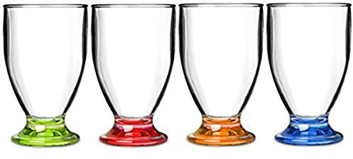 Flamefield Acrylic Party Juice Glasses 6oz / 170ml - Pack of 4 | Break Resistant, Superior Acrylic Drinkware