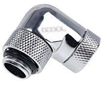 Alphacool 17261 Eiszapfen Winkeladapter 90° drehbar G1/4 AG auf G1/4 IG - Chrome