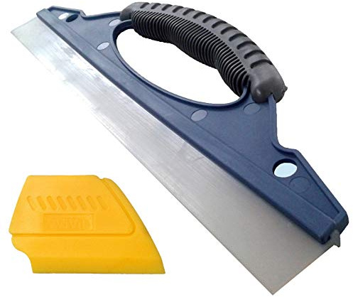 VViViD Large All-Purpose Blade Style Rubber Household 11.7 Squeegee Including Yellow Multi-Purpose Window Scraper