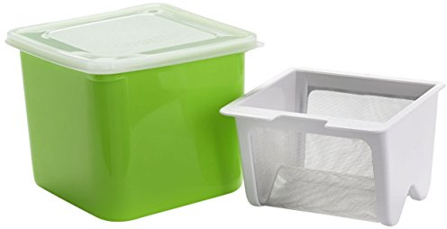 Cuisipro Frischkäsebereiter | Grün | 750 ml | Käse selber machen Set zur natürlichen Herstellung von cremigem Frischkäse, Dips, Brotaufstrichen oder Quark | Patentiertes Sieb aus Edelstahl | für Quark, Dips, Brotaufstriche, feinmaschiges Edelstahlsieb, spülmaschinenfest, natürliche Herstellung