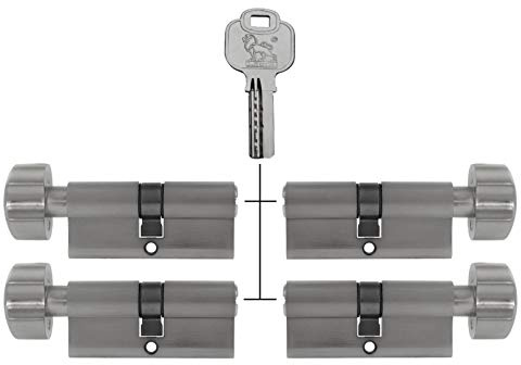 4x Knaufzylinder gleichschliessend 60 mm 30/30 KD (mit Not- und Gefahrenfunktion) inkl. 20 Wendeschlüssel
