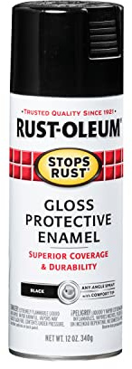 Rust-Oleum 7779830 Stops Rust Spray Paint, 12 oz, Gloss Black