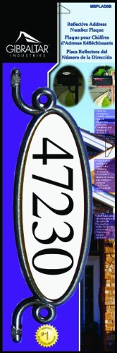 Architectural Mailboxes Reflective Address Number Plaque, Black