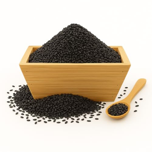 Sésamo Negro 1 Kg | Semilla de Sesamo Negro 1000 gr | ajonjolí Negro Natural | Ideal para Pan, Repostería, Ensaladas y Cocina Asiática